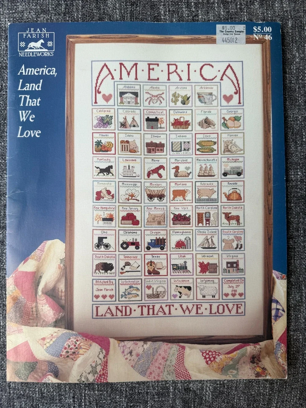 Vintage Cross Stitch Pattern Booklet Jean Farish America Land That We Love